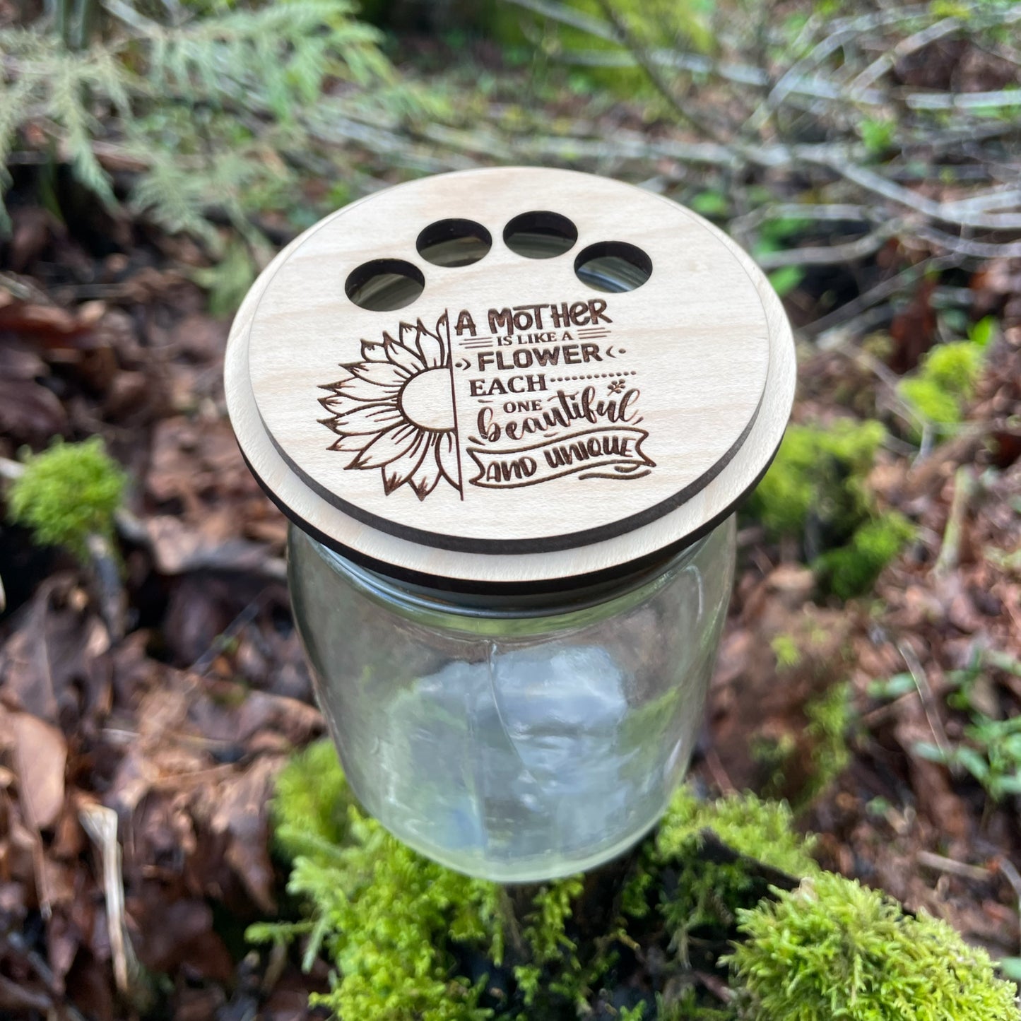 Mason jar flower holder