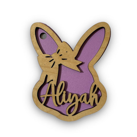 Easter tags hair bow- two layer