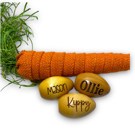 Wooden name Easter egg