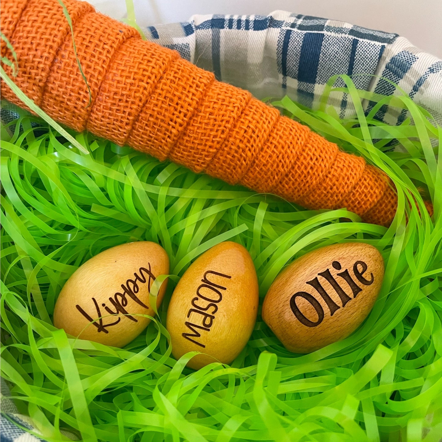 Wooden name Easter egg