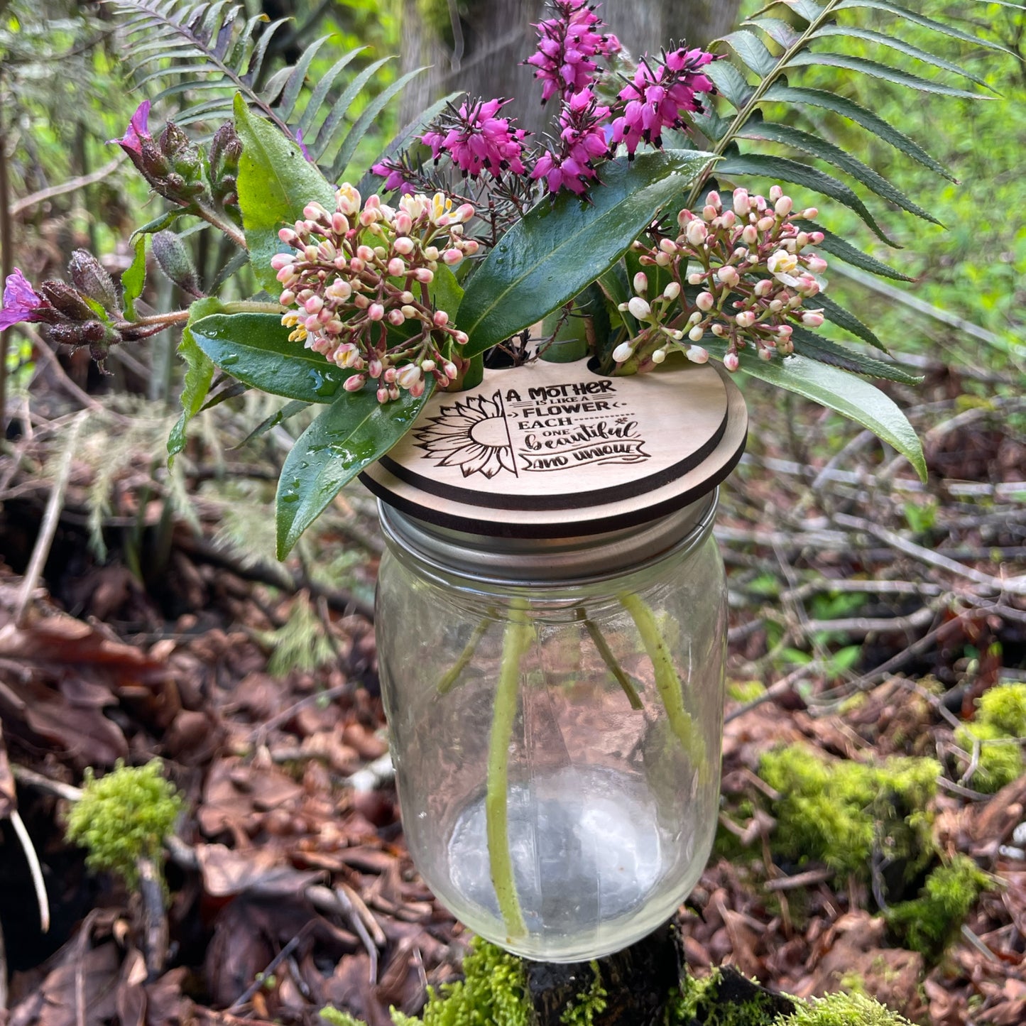 Mason jar flower holder